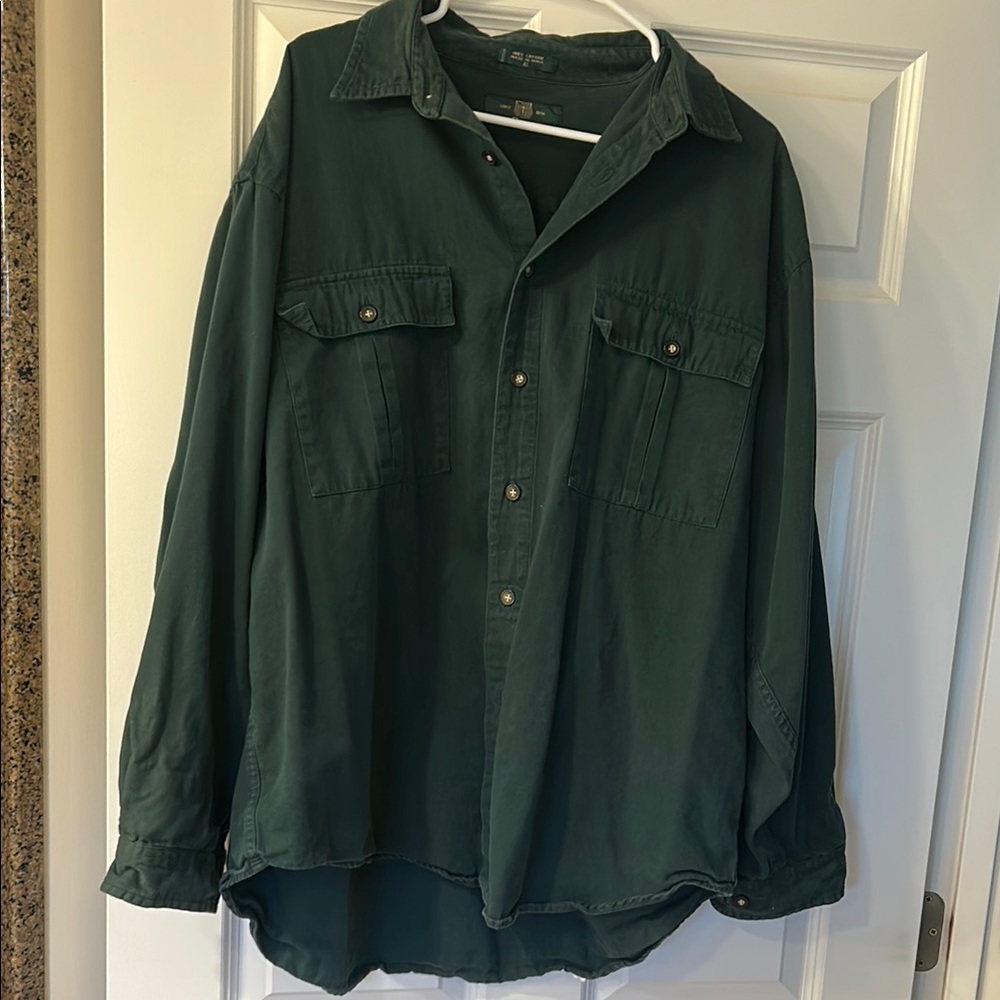 Orvis Deep Hunter Green heavy cotton  Shirt size XL
